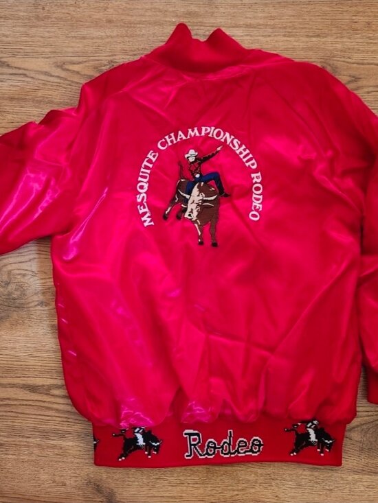 Other - Vintage 80s Mesquite Rodeo Satin Bomber Jacket